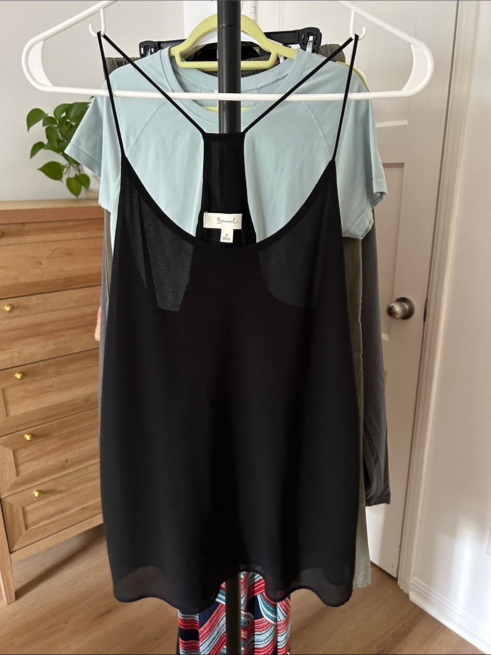 Becaal Black Semi Sheer Tank with liner. Size medium. PTP 19”